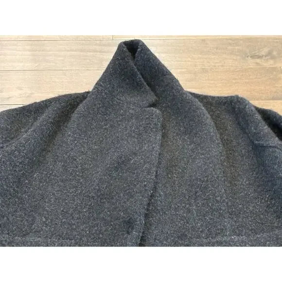 Vince Womens Black Long Brushed Wool Alpaca One Button Jacket Overcoat M $695 - Picture 4 of 10